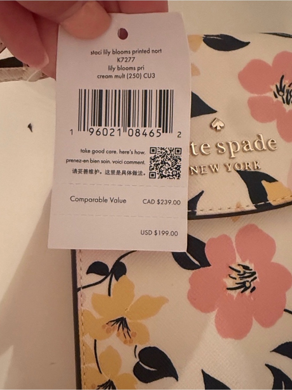 NWT Kate Spade Staci Lily Blooms Floral Phone Crossbody Bag K7277, MSRP $199 - Picture 3 of 8